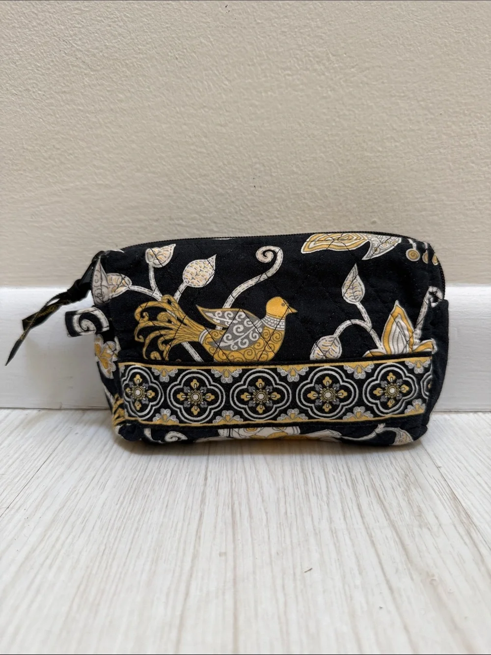Vera Bradley Floral Bird Canvas Cosmetic Pouch